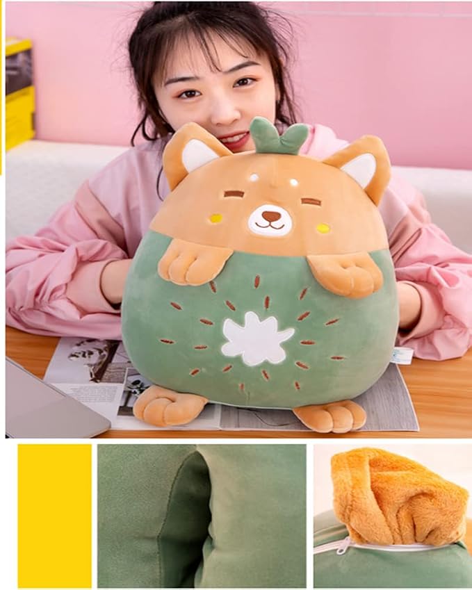 YUDONG 15" Kids Stuffed Animals Travel Blanket and Pillow Set,Cute Dog Plush Pillow with Hand Warmer Design,Perfect for Travel, Camping, Home and Office. | Cute Pillow with Hand Warmer Design for Travel, Camping, Home & Office - Image 3