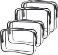 Clear Toiletry Bag Quart Size Bag Travel Makeup Cosmetic Bag PVC Toiletries Cosmetic Pouch for Women Men 3PCS (2M+2S) by Cosywell