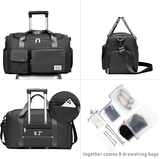 NPBAG Women Travel Duffel, Multi Functional Large Expandable Weekender Carry-on Tote, Gym Workout Overnight Bag, Mommy Hospital Bag for Labor and Delivery - Image 2