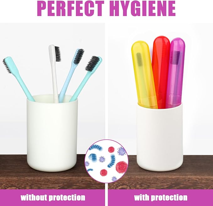 6 Pack Travel Toothbrush Case, Breathable Portable Toothbrush Holder, Plastic Toothbrush Cover Container for Traveling, Bathroom, School, Home, Business, Camping - Image 5