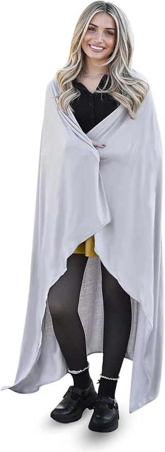 Luxury Cooling Travel Blanket - Stretchy, Lightweight Soft & Breathable Shawl Wraps for Women by WrapYourselfinNaturesSoftness