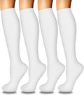 4 Pairs Compression Socks for Women Circulation-Best Support for Nurses,Running,Athletic,Travel by Iseasoo