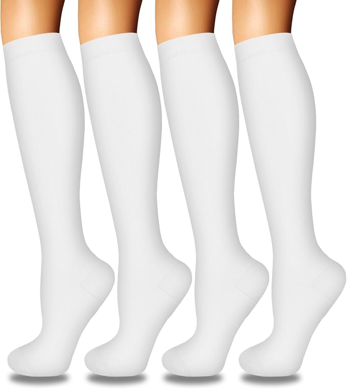 4 Pairs Compression Socks for Women Circulation-Best Support for Nurses,Running,Athletic,Travel by Iseasoo