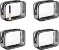 Clear Makeup Bag (4 Packs), Small TSA Approved Toiletry Bags for Traveling Small Size Cosmetic Storage Pouches for Women Organizer with Zipper Black by CarryEpic