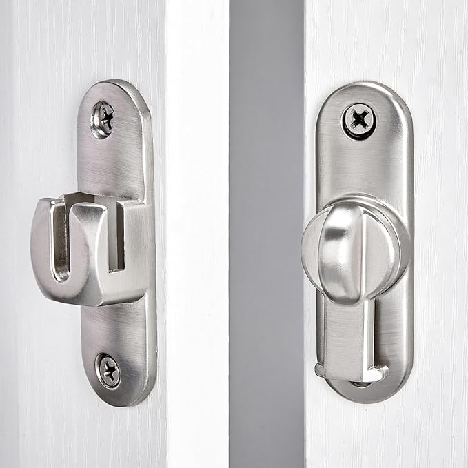 3 Pcs Silvery 90/180 Degree Sliding Door Latches,Zinc Alloy Flip Latch | Barn Door Latch,Cabinet Lock,Right Angle Door Lock,for bedroom,cabinet,drawer,Gardens,Wine Cabinet,garage,window,Pet Cage - Image 6