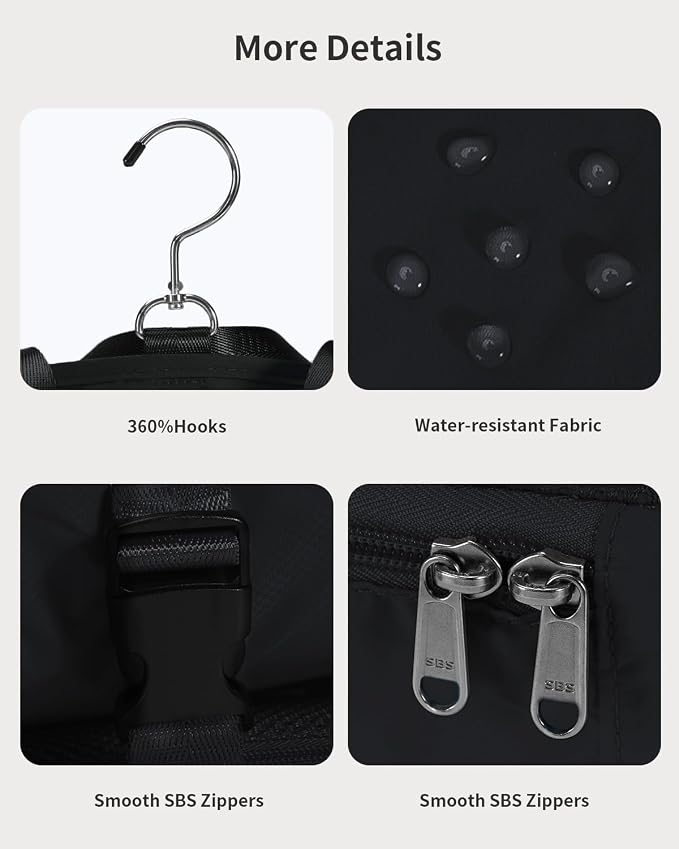 ECOHUB Hanging Travel Closet Portable Luggage Organizer Packing Bag,Black - Image 5