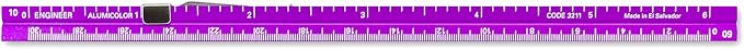 Alumicolor Aluminum Engineer Pocket Scale With Clip, 6IN, Purple - Image 2