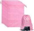 6 Pack Dust Bags for Purses and Handbags, Large Non-Woven Dustproof Drawstring Bags, Travel Shoe Bags, Purse Dust Bags for Storage with Transparent Slot - 15.7in X 19.6in, Pink by Unknown