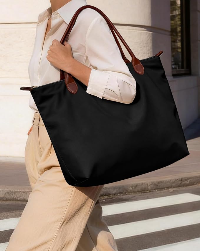 Miss Adola Aesthetic Nylon Tote Bag for Women | Lightweight, Foldable, Waterproof, Large Capacity for Travel, Work, Teacher - Image 2