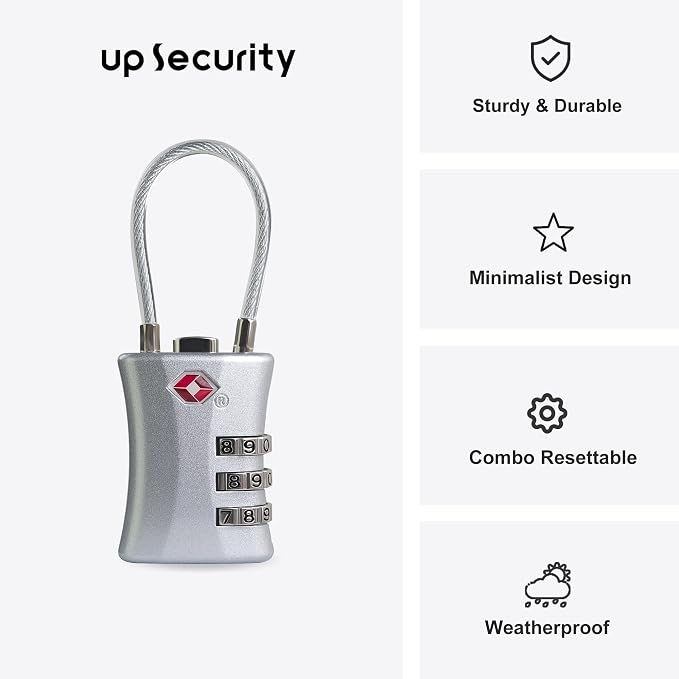 Suitcase Locks TSA Approved, Small Padlock Combination, TSA Locks for Luggage, Combo Travel Padlock with Code for Backpack, Gym Locker, Ammo Can, Gun Case, Bag Zipper, Box (Black+Silver) - Image 2