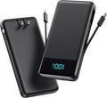 Portable Charger for iPhone,13800mAh Slim Power Bank with Built-in Cables & AC Wall Plug,All in One 4 Outputs USB C Fast Charging Battery Pack Powerbank for iPhone 17/16/15/14,Android,Travel Essential by AONIMI