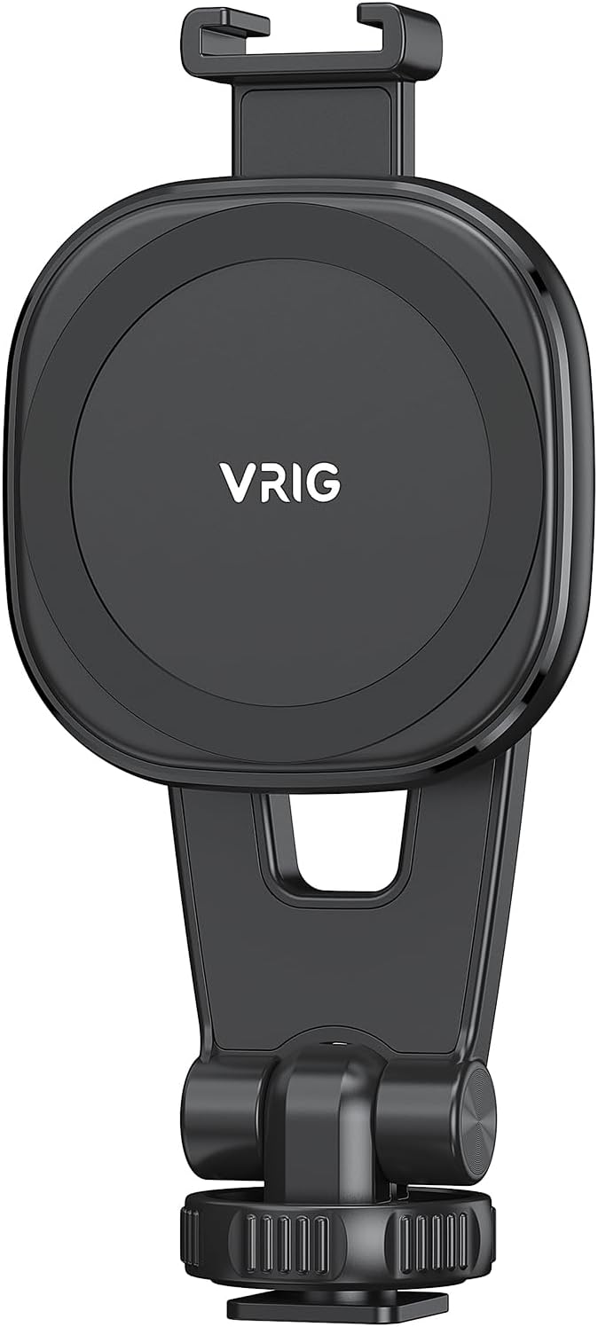 VRIG MG-03 Magnetic Phone Tripod Mount for iPhone and MagSafe Cases | 360° Rotation Cold Shoe, Camera Phone Mount Compatible with iPhone 17 16 15 14 13 12 Series, Phone Holder for Camera, Tripod by VRIG