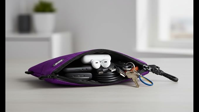 GOX Small Toiletry Bag for Men Bulk Cosmetic Bag Dopp Kit Carry On Zipper Pouch Organization Nylon Small Packing Sack Waterproof (Purple) - Image 4