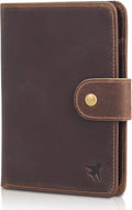 Polare Luxury RFID Blocking Leather Passport Holder Travel Wallet For Men and Women (Dark Brown(Snap Version)) by polareoriginal