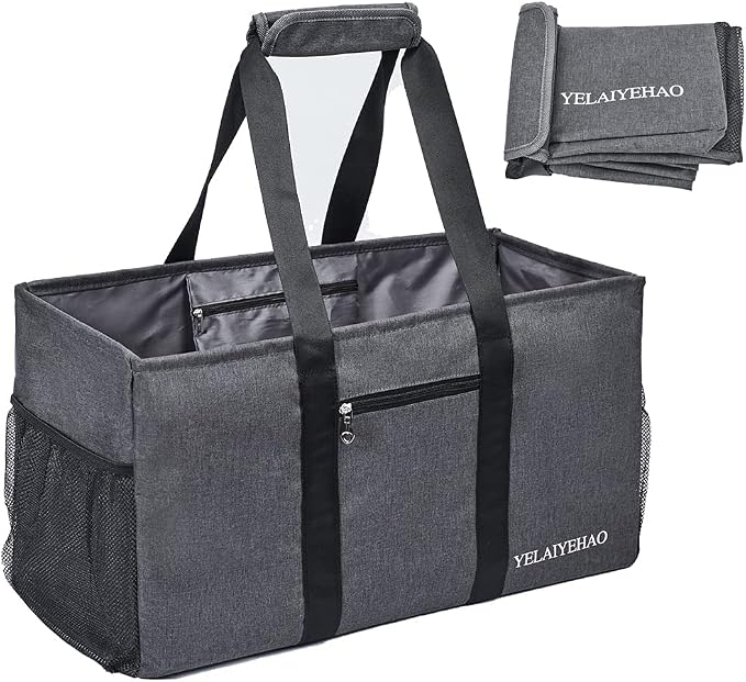 YELAIYEHAO Large Utility Tote Bag, Foldable Collapsible Tote for Storage Pool BeachShopping picnic laundry gym and Luggage by YELAIYEHAO