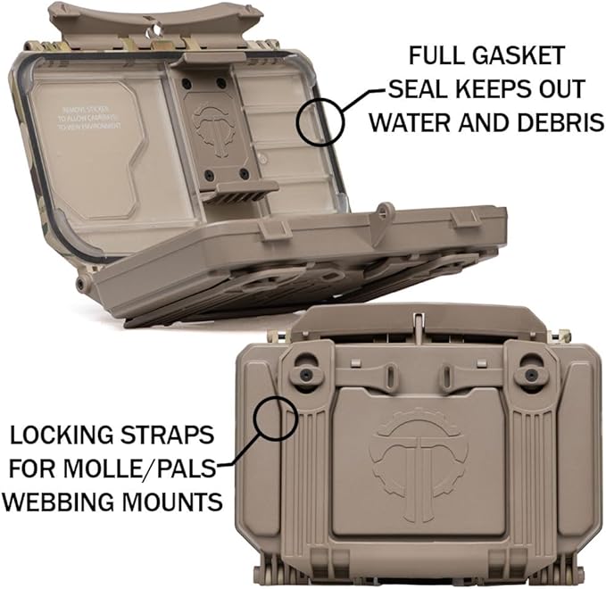Thyrm DarkVault 2.0 Comms Critical Gear Case with Smartphone Mount|Lrg Blk | For iPhone, Samsung and Google phones, Integrated Phone Clamp + Viewing Window, Velcro Patch Panels, For MOLLE, Made in USA - Image 4