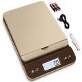 QP Digital Shipping Postal Scale, 86lb/0.1oz Accuracy Postage Scale with Hold/Tare Function, LCD Display, Flip-up Holder Package Scale, UPS Postal Scale for Packages, Battery & Tape Measure Included by QP