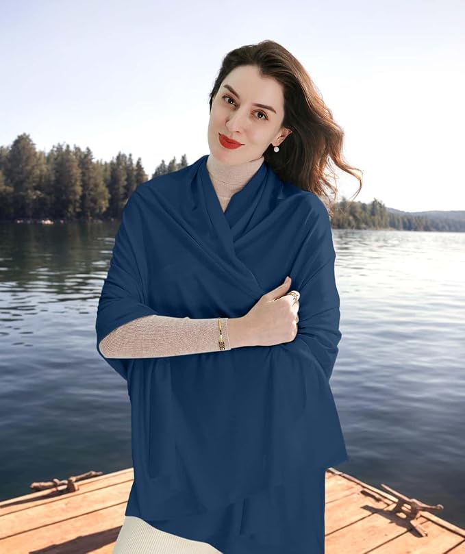 VENVSBEE Shawl Wraps for Women, Travel Scarf Soft Blanket Wrap Pashmina Travel Accessory for Airplane - Image 3