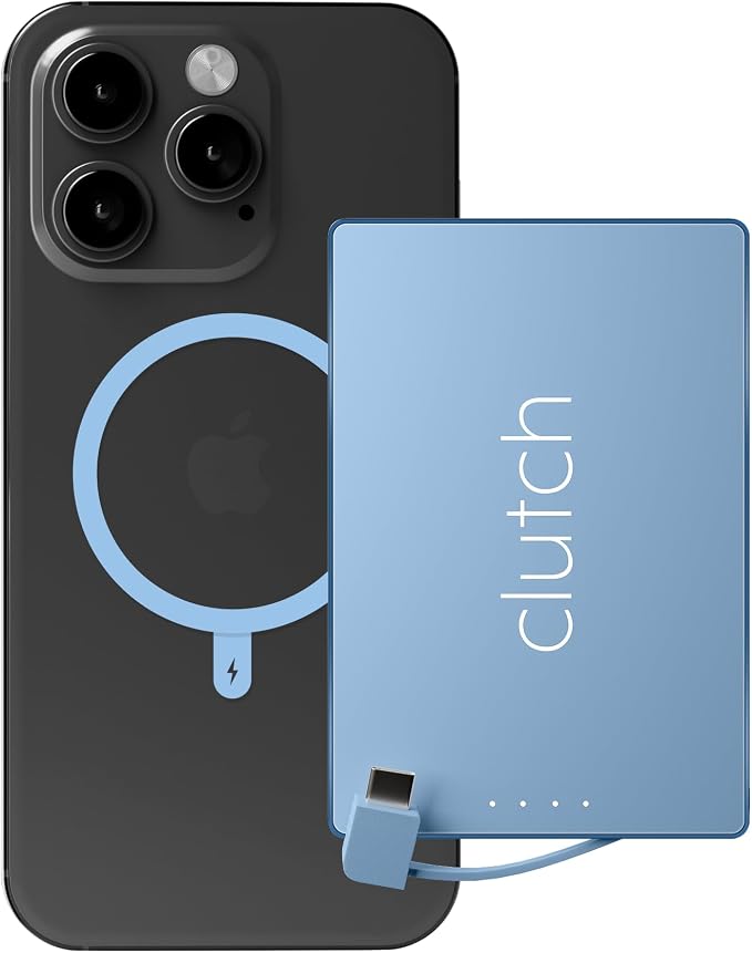 Clutch - Pro USB-C Portable Charger - Compatible with iPhone 15, 16, 17 & Android Devices - Power Bank Magnetic Battery - TSA Travel Approved - USB Rechargeable - Built-in Cable - 5000 mAh - 3.7oz - Image 4