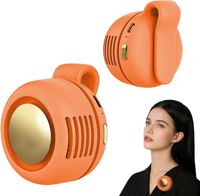 Portable Fan,2-in-1 Waist Clip On Bladeless, Ultra-Quiet Mini Personal Neck Fan 3 Speeds with 360°Adjustable Clip USB Rechargeable for Hiking,Office & Outdoor by Unknown