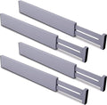 Utoplike Kitchen Drawer Dividers Large, Gray Drawers Organizers Adjustable | Bamboo, Spring Loaded, Works in Dresser, Bedroom, for Silverware, Utensils, 4pcs, Fit 17.8"-20.6" Inner Drawer, 2.4" H by Utoplike