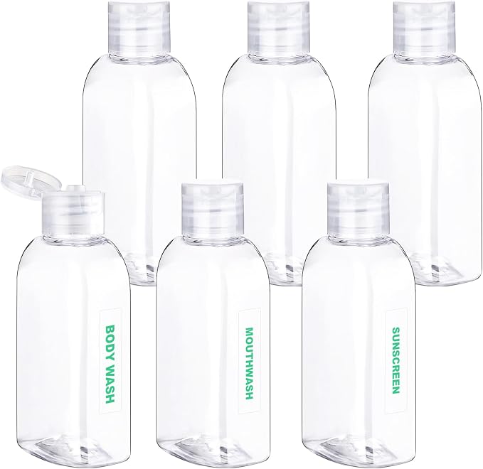 Cosywell 6pcs 3.4oz TSA Approved Clear Travel Shampoo Bottles | Travel Bottles for Toiletries, Leak Proof, Refillable Lotion Containers, with Flip Cap, Small Plastic Squeeze Bottle - Image 7