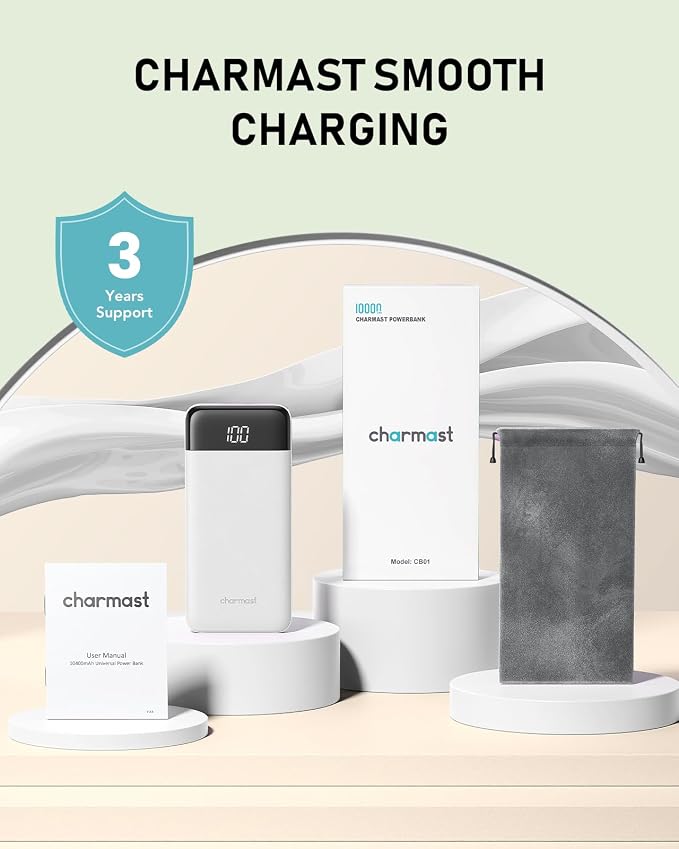 charmast Portable Charger Built-in Cables, 10000mAh Slim Power Bank Pocket | 22.5W Fast Charging Battery Pack for iPhone 17/16/15 Samsung Android, Flight-Approved, Multi-Device, USB-C, Daily Commute - Image 9