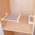 Closet Tension Shelf & Rod Expandable, Adjustable Storage Rack | Metal Organizer DIY Divider Separator for Cabinet Wardrobe Cupboard Kitchen Bathroom 15.74 - 23.62 inches by FineLivingStartingwithaHome
