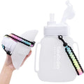 TakeToday Motivational Collapsible Water Bottle with Straw and Paracord Handle 1.2L 40 OZ Reusable Silicone Sports Water Jug with Time Marker Leakproof Large Water Bottles for Yoga Outdoors by TAKETODAY