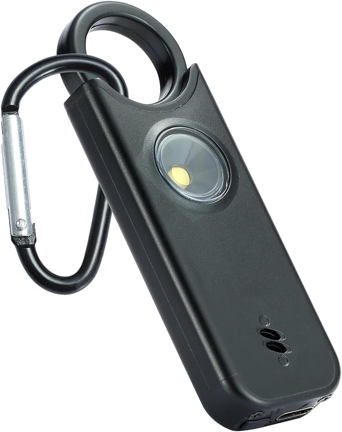 TIPSEAN Personal Safety Alarm - 135dB Ultra Loud Siren with LED Strobe Light, USB-C Rechargeable, Compact Keychain Alarm for Women/Men, Emergency Flashlight & Vibration Alert(Black) by Unknown