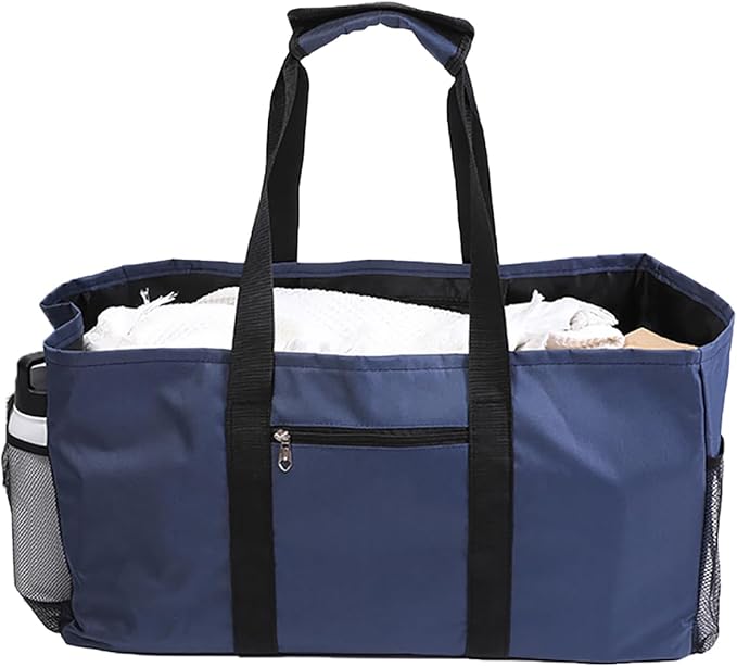 Extra Large Utility Tote Bag - Reusable Grocery Bags Foldable Heavy Duty | Large Shopping Tote 4 Pockets & Reinforced Handles, Water-Resistant Collapsible Tote for Beach, Picnic, Car Storage by XINFULLWOL