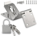 HOWDIA 4 Inch Door Lock Latch Padlock Hasp Set, 90 Degree Latch Lock with Screws and Padlock Stainless Steel Safety Right Angle Padlock Hasp Latch Security Door Clasp Hasp for Shed/Gate/Storage Lock by HOWDIA