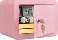 Marcree 0.23 Cubic Small Safe Box for Home, Mini Safes for Kids, Pink Safe | Security Cabinet Safes with Cutting-edge Bending, Lock Box with Keys for Money Cash, 6.69x 9.06x 6.69 Inches, Pink by MarcreeSafe