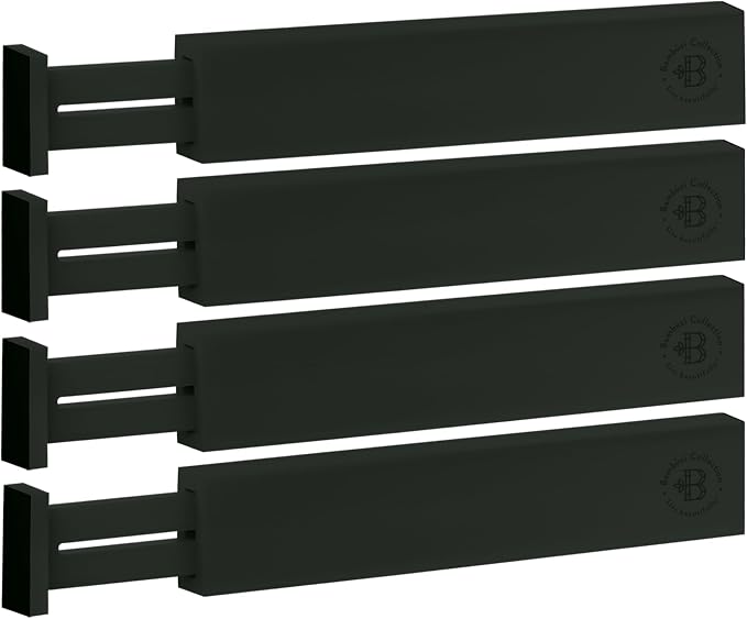 4-Pack Drawer Dividers 2.6-Inch High Dresser Organizer 16 to 22 Inch, Black | Bamboo, Spring Loaded, No Tools Needed, Fits Wide Drawers for Socks, Clothes, Utensils, Bedroom, Bathroom, Kitchen, Office - Image 9