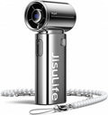 JISULIFE Handheld Fan Life9S - Sleek Chrome: Turbo Power, 22 Hours Cooling | LED Display, 5000mAh, 5-Speeds, Mini Portable Fan for Travel, Cruise, Concerts, Trendy Gifts for Women Men -Chrome by LivechillStaycool