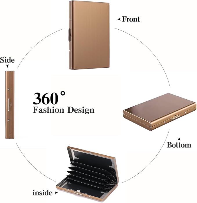 Stainless Steel Credit Card Wallet RFID Blocking Metal Case Pocket Business Card Holder for Women and Men - Image 6