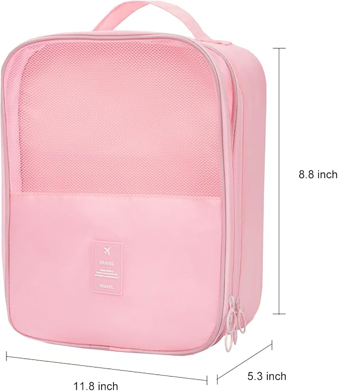 Shoe Bag for Travel, Travel Shoe Bag for Packing, Hold 3 Pairs of Shoes, Travel Essentials for Flying Shoe Organizer Shoe Storage Bag for Travel Pink - Image 7