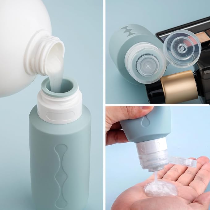 Gemice Travel Bottles for Toiletries, Tsa Approved Travel 6oz Size Containers with Clear Bag, BPA Free Leak Proof Travel Tubs Refillable Liquid Travel Accessories for Cometic Shampoo Lotion - Image 3