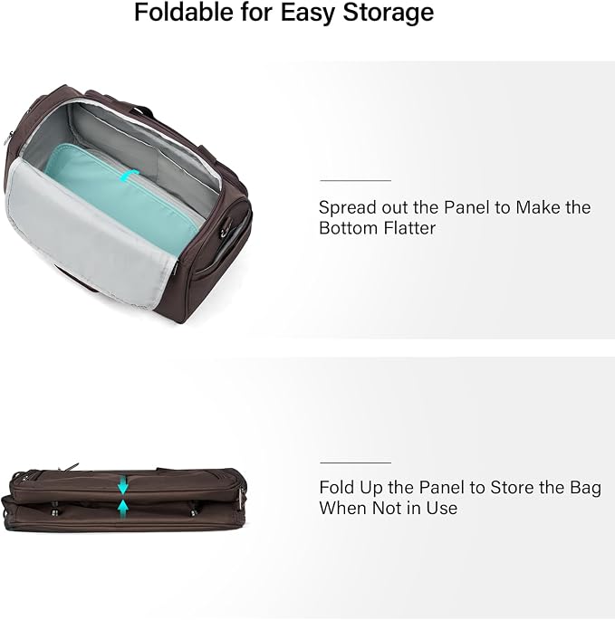 Hanke Small Underseat Carry On Luggage Bags for Travel with 10 Pockets. | Airline Approved Foldable Personal Bag w/ Luggage Sleeve; Tote Duffle & Bento Bag, Flight Attendant Weekender for Men & Women - Image 8
