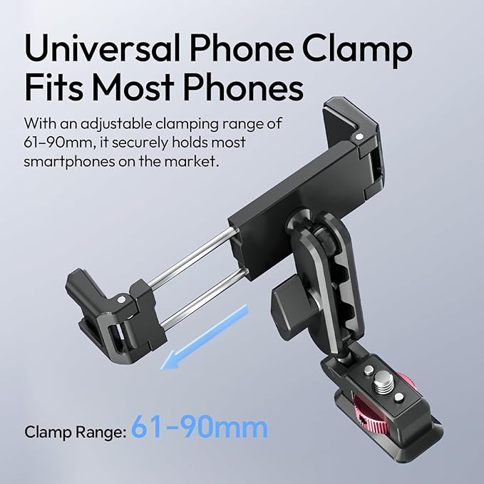 ULANZI MA56 4-in-1 Metal Phone Tripod Mount with Cold Shoe & Arca Swiss Plate, 360° Adjustable Hot Shoe Camera Phone Mount for iPhone, Compact All-in-One Adapter for Smartphone Photography & Video - Image 5