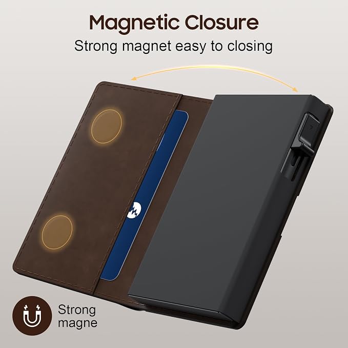 Men Wallet 8-11 Cards, Anti-Theft Minimalist Wallets, Smart Pop Up Card Wallet With RFID Blocking Function, Cash Slots, ID Window, Ultra Thin, Front Pocket(Brown) - Image 4