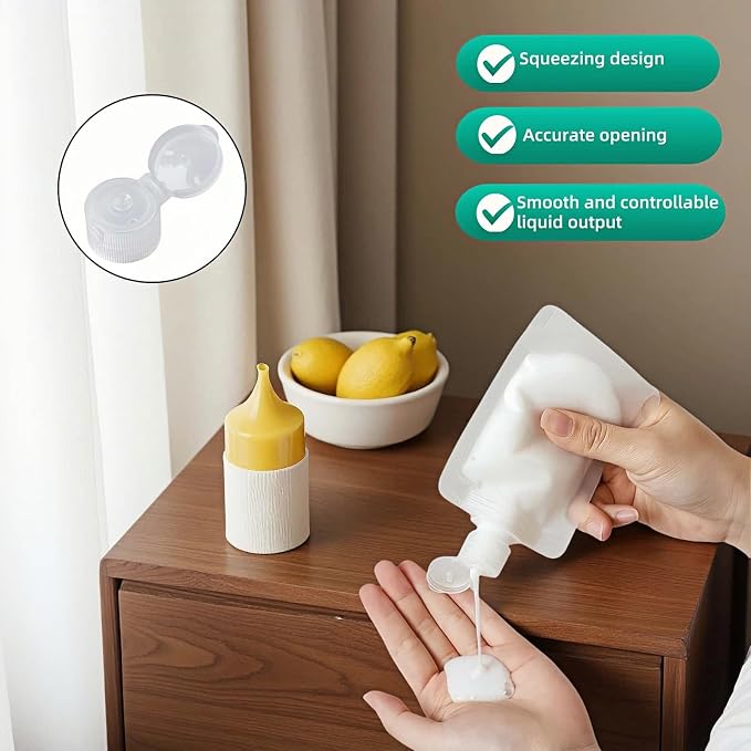 Chinshwehaw Travel Bottles Kit Leak Proof Silicone - Refillable Containers for Lotion, Shampoo, Cream (30/50/100ml, 3 Pack) - Image 7