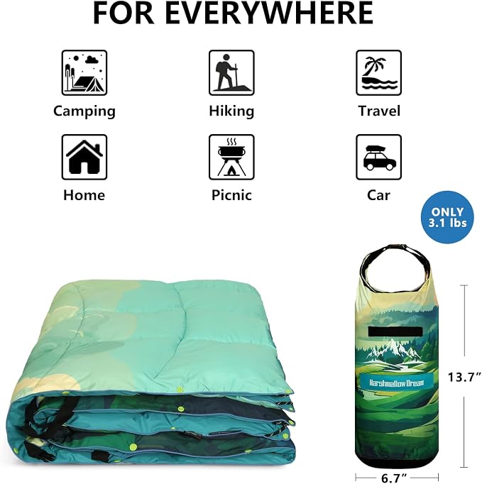 Camping Blanket, Puffy Blankets Lightweight Windproof Resistant for Outdoors,Hiking, Backpacking,Car,Picnic,Stadium - Image 6