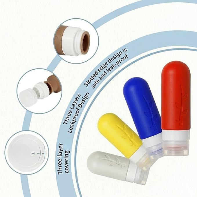 DEPOZA Travel Bottles Kit (16 Pack) - TSA Approved, Leak Proof Silicone Squeezable Containers for Toiletries. Complete Set with Jars, Sprayers & Bag (Fluorescent) - Image 4