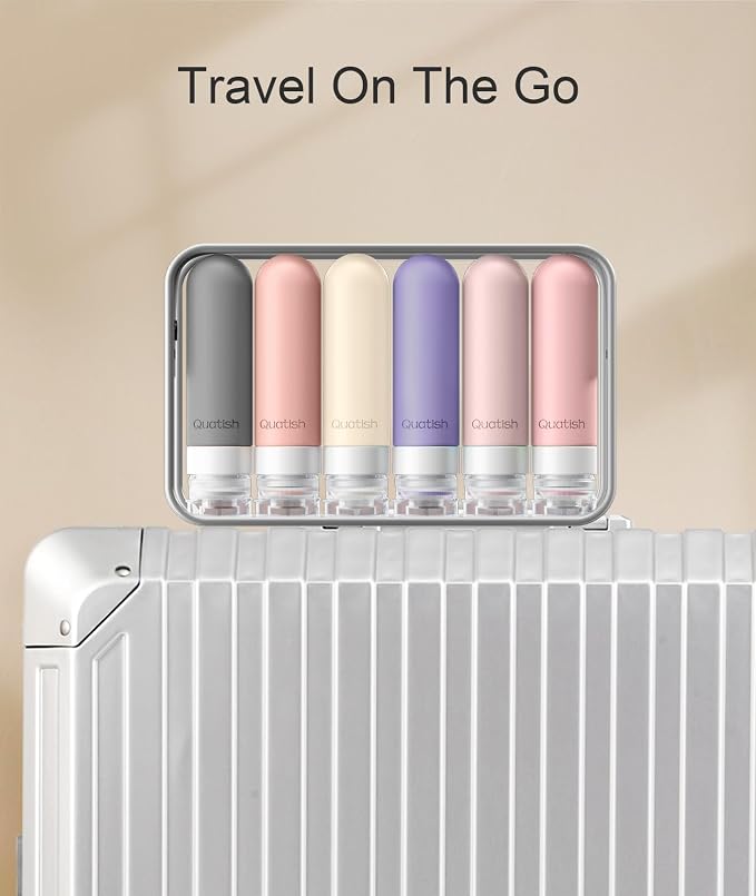 Quatish Travel Bottle for Toiletries 6 Pack, Original Patented Leakproof 3oz Tsa Approved Travel Size Container, BPA Free Silicone Shampoo and Conditioner Bottle, Cruise Camping Essentials, Dustypink - Image 6