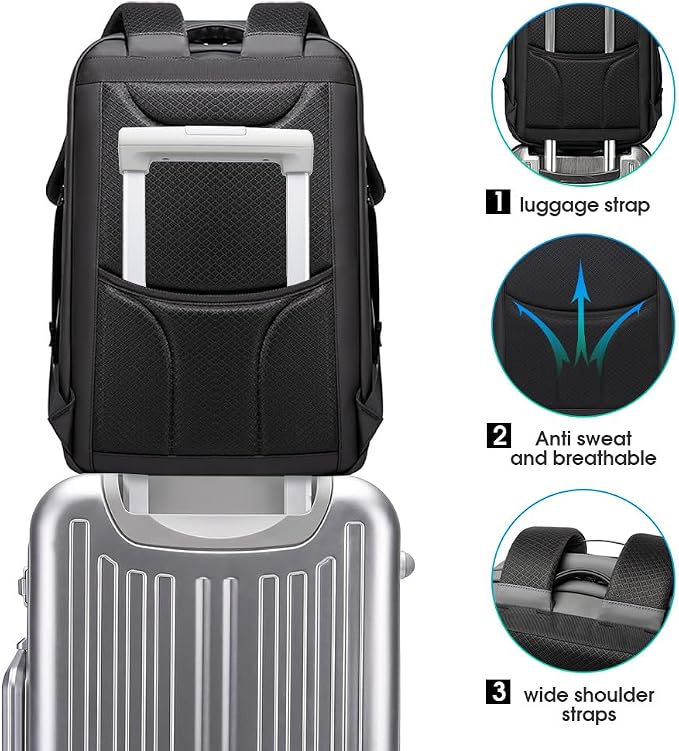 BANGE Anti Theft Backpack With TSA Lock,Waterproof Backpacks With YKK Zipper, High Tech Business Backpack For Men And Women, Laptop Backpack Fits For 17.3 Inch Notebook… - Image 7
