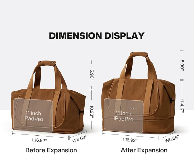 mixi Travel Tote Bag for Women Large Expandable Travel Bag Waterproof Lightweight Carry On Personal Item Handbag - Image 8
