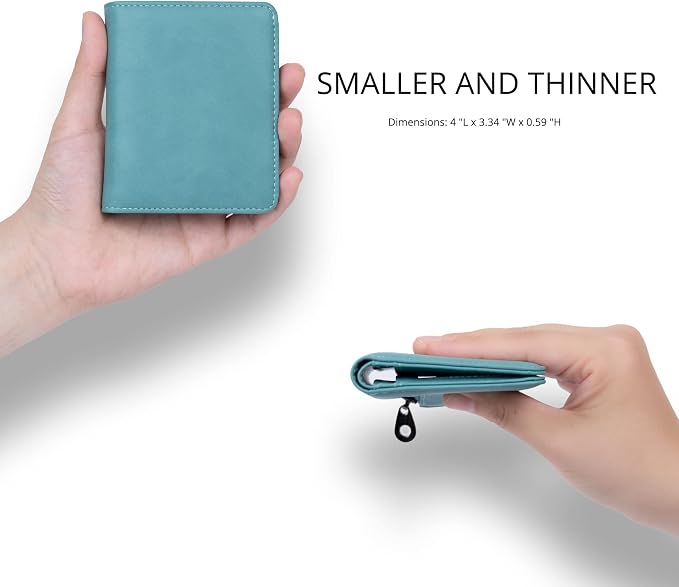 Alldaily Small RFID Wallet for Women Slim Compact Bifold Pocket Ladies Travel Mini Purse (Purist Blue) - Image 2