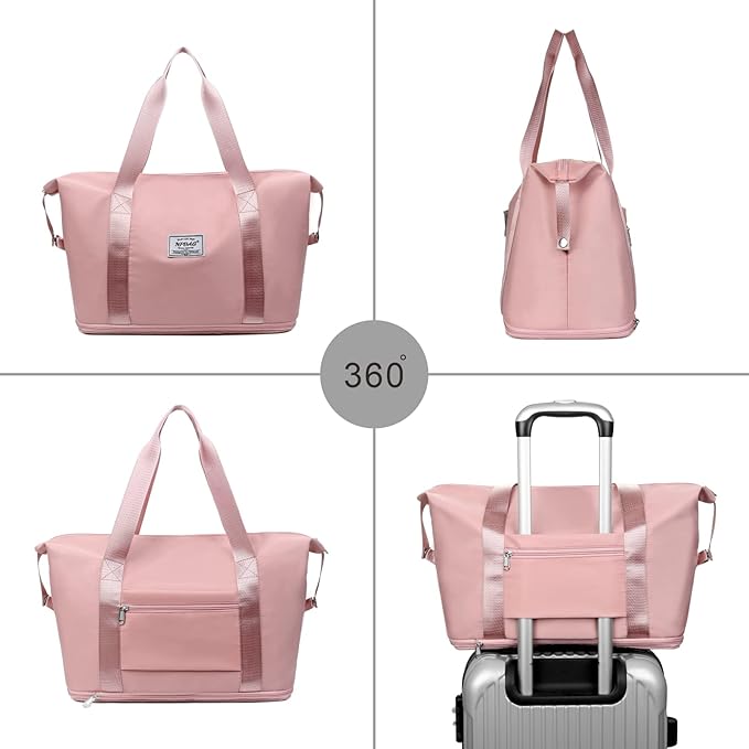 NPBAG Women Travel Duffel, Multi Functional Large Expandable Weekender Carry-on Tote, Gym Workout Overnight Bag, Mommy Hospital Bag for Labor and Delivery - Image 4