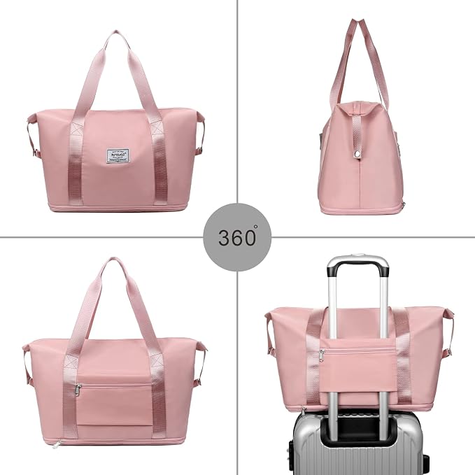 NPBAG Women Travel Duffel, Multi Functional Large Expandable Weekender Carry-on Tote, Gym Workout Overnight Bag, Mommy Hospital Bag for Labor and Delivery - Image 4
